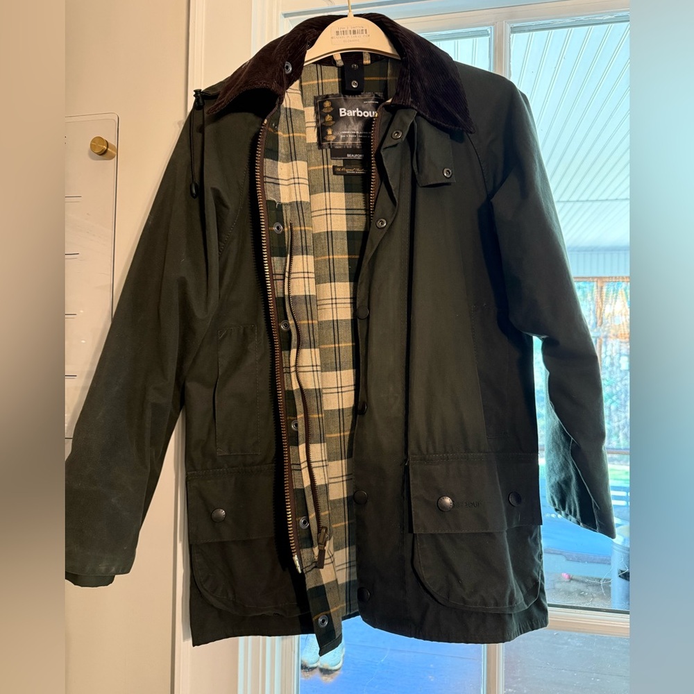 Barbour waxed canvas jacket size small (4)